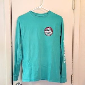 Turquoise mens Pismo Beach California surfer graphic Long-sleeve shirt